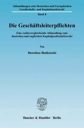 Bedkowski |  Die Geschäftsleiterpflichten | Buch |  Sack Fachmedien