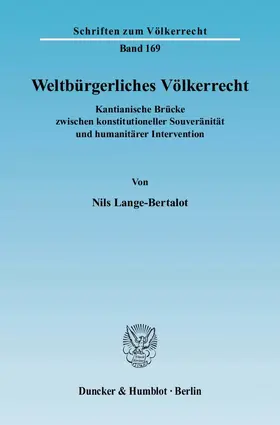 Lange-Bertalot |  Weltbürgerliches Völkerrecht. | Buch |  Sack Fachmedien
