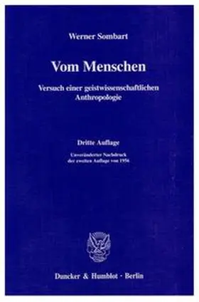 Sombart | Vom Menschen | Buch | 978-3-428-12083-3 | www.sack.de