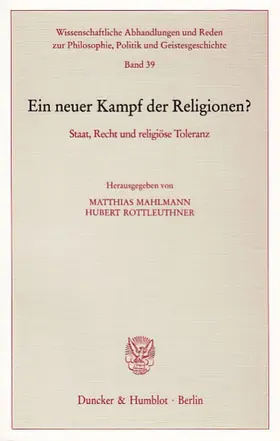 Mahlmann / Rottleuthner |  Ein neuer Kampf der Religionen? | Buch |  Sack Fachmedien
