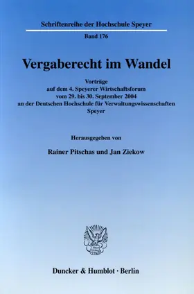 Pitschas / Ziekow |  Vergaberecht im Wandel. | Buch |  Sack Fachmedien