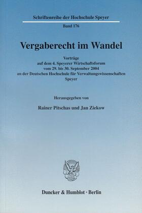 Pitschas / Ziekow | Vergaberecht im Wandel | Buch | sack.de