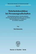 Heinrichs |  Mehrheitsbeschlüsse bei Personengesellschaften | Buch |  Sack Fachmedien