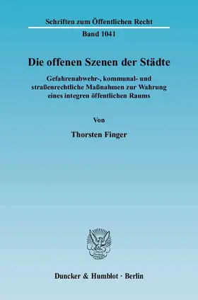 Finger |  Die offenen Szenen der Städte | Buch |  Sack Fachmedien