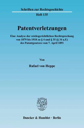 Heppe |  Patentverletzungen. | Buch |  Sack Fachmedien
