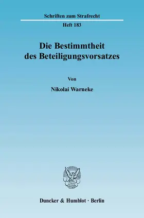 Warneke |  Die Bestimmtheit des Beteiligungsvorsatzes | Buch |  Sack Fachmedien