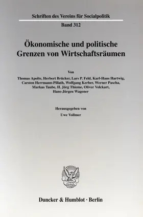 Vollmer |  Ökonomische und politische Grenzen von Wirtschaftsräumen. | Buch |  Sack Fachmedien