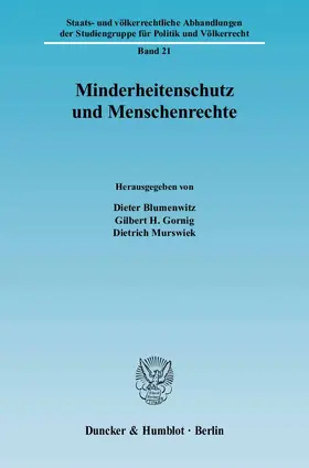 Blumenwitz / Gornig / Murswiek |  Minderheitenschutz und Menschenrechte | Buch |  Sack Fachmedien