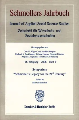 Goldschmidt |  Symposium "Schmoller's Legacy for the 21st Century". | Buch |  Sack Fachmedien