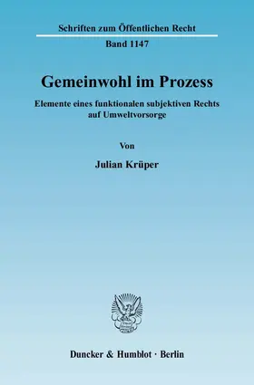 Krüper |  Gemeinwohl im Prozess | Buch |  Sack Fachmedien