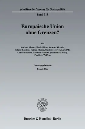 Ohr |  Europäische Union ohne Grenzen? | Buch |  Sack Fachmedien