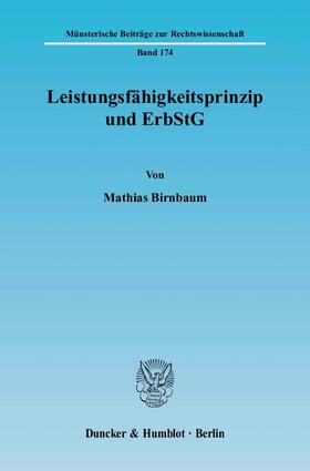 Birnbaum | Leistungsfähigkeitsprinzip und  ErbStG | Buch | 978-3-428-12476-3 | sack.de