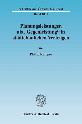 Kämper | Kämper, P: Planungsleistungen als "Gegenleistung" | Buch | 978-3-428-12558-6 | sack.de