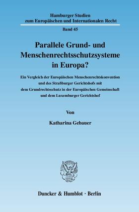 Gebauer |  Gebauer, K: Parallele Grund- und Menschenrechtsschutzsysteme | Buch |  Sack Fachmedien