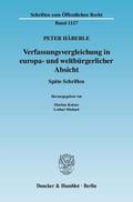 Häberle / Kotzur / Michael |  Verfassungsvergleichung in europa- und weltbürgerlicher Absicht. | Buch |  Sack Fachmedien