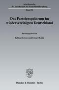 Jesse / Klein |  Das Parteienspektrum im wiedervereinigten Deutschland | Buch |  Sack Fachmedien