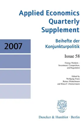 Franz / Winkelmann / Zimmermann |  Energy Markets - Investment, Competition, and Regulation | Buch |  Sack Fachmedien