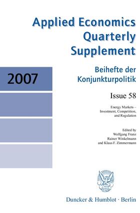 Franz / Winkelmann / Zimmermann | Energy Markets - Investment, Competition, and Regulation | Buch | 978-3-428-12633-0 | sack.de