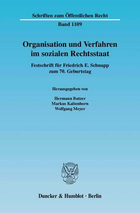 Butzer / Kaltenborn / Meyer | Organisation und Verfahren im sozialen Rechtsstaat | Buch | 978-3-428-12639-2 | sack.de