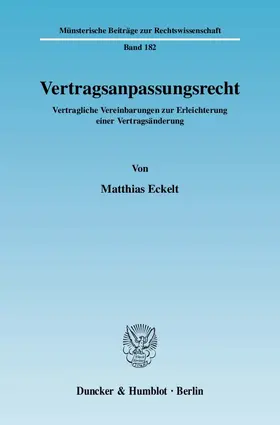 Eckelt | Vertragsanpassungsrecht. | Buch | 978-3-428-12677-4 | www.sack.de