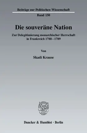 Krause |  Die souveräne Nation | Buch |  Sack Fachmedien