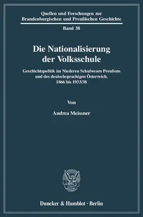 Meissner |  Die Nationalisierung der Volksschule | Buch |  Sack Fachmedien