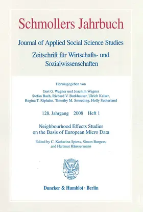 Spiess / Burgess / Häussermann |  Neighbourhood Effects Studies on the Basis of European Micro Data | Buch |  Sack Fachmedien