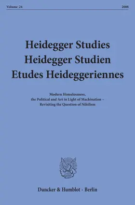 Emad / Herrmann / Maly |  Heidegger Studies - Heidegger Studien - Etudes Heideggeriennes. | Buch |  Sack Fachmedien
