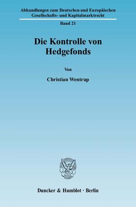 Wentrup | Die Kontrolle von Hedgefonds | Buch | 978-3-428-12794-8 | sack.de