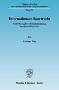 Wax |  Internationales Sportrecht | Buch |  Sack Fachmedien
