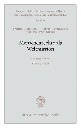 Isensee |  Menschenrechte als Weltmission. | Buch |  Sack Fachmedien