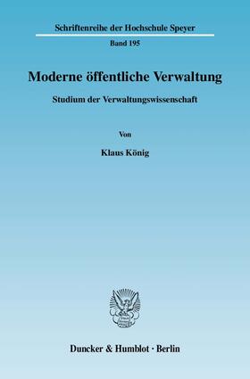König |  König, K: Moderne öffentliche Verwaltung | Buch |  Sack Fachmedien
