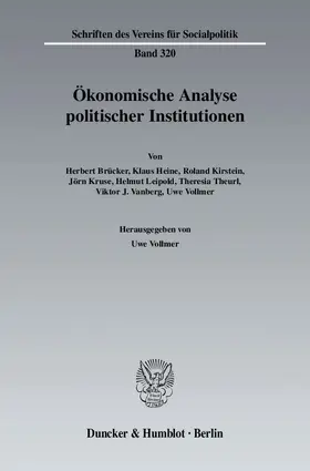 Vollmer | Ökonomische Analyse politischer Institutionen. | Buch | 978-3-428-12983-6 | www.sack.de
