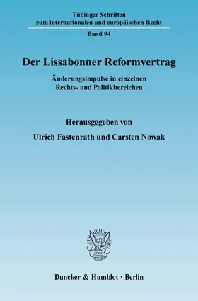 Fastenrath / Nowak |  Der Lissabonner Reformvertrag | Buch |  Sack Fachmedien