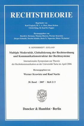 Krawietz / Narits |  Multiple Modernität, Globalisierung der Rechtsordnung und Kommunikationsstruktur der Rechtssysteme | Buch |  Sack Fachmedien