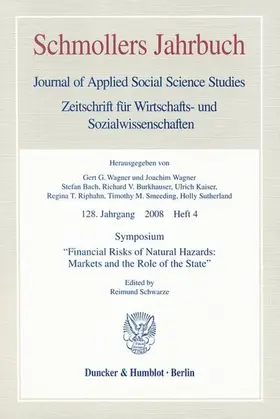Schwarze |  Symposium "Financial Risks of Natural Hazards: Markets and the Role of the State". | Buch |  Sack Fachmedien