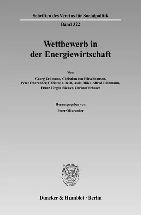 Oberender |  Wettbewerb in der Energiewirtschaft | Buch |  Sack Fachmedien