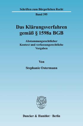 Ostermann | Das Klärungsverfahren gemäß § 1598a BGB | Buch | 978-3-428-13119-8 | sack.de