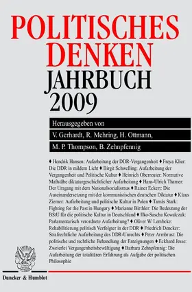 Gerhardt / Mehring / Ottmann |  Politisches Denken. Jahrbuch 2009. | Buch |  Sack Fachmedien