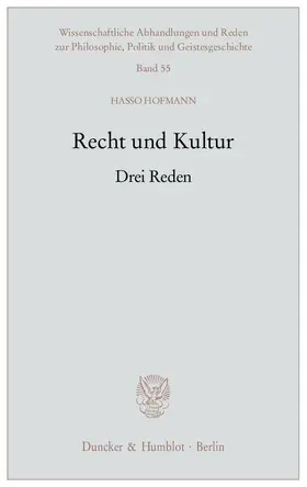 Hofmann |  Recht und Kultur | Buch |  Sack Fachmedien