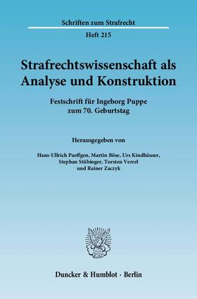 Paeffgen / Böse / Kindhäuser | Strafrechtswissenschaft als Analyse und Konstruktion | Buch | 978-3-428-13211-9 | sack.de