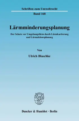 Blaschke |  Lärmminderungsplanung | Buch |  Sack Fachmedien