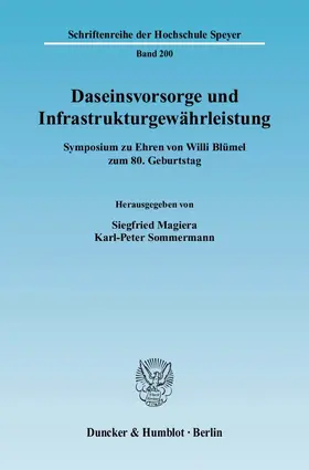 Magiera / Sommermann |  Daseinsvorsorge und Infrastrukturgewährleistung | Buch |  Sack Fachmedien