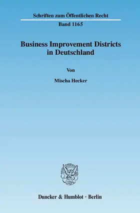 Hecker |  Business Improvement Districts in Deutschland | Buch |  Sack Fachmedien