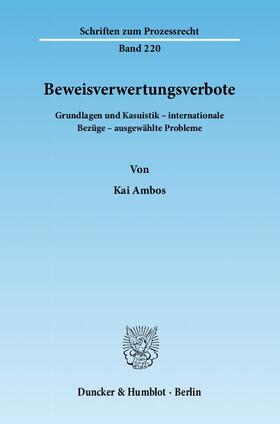 Ambos | Beweisverwertungsverbote | Buch | 978-3-428-13393-2 | sack.de