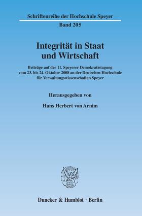 Arnim |  Integrität in Staat und Wirtschaft | Buch |  Sack Fachmedien