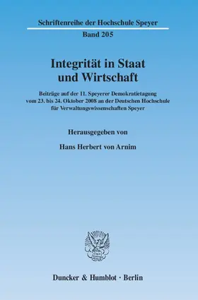 Arnim |  Integrität in Staat und Wirtschaft | Buch |  Sack Fachmedien