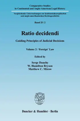 Dauchy / Bryson / Mirow |  Ratio decidendi | Buch |  Sack Fachmedien