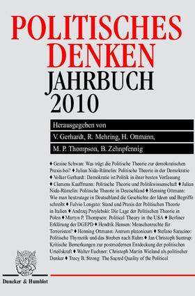Gerhardt / Mehring / Ottmann |  Politisches Denken. Jahrbuch 2010 | Buch |  Sack Fachmedien
