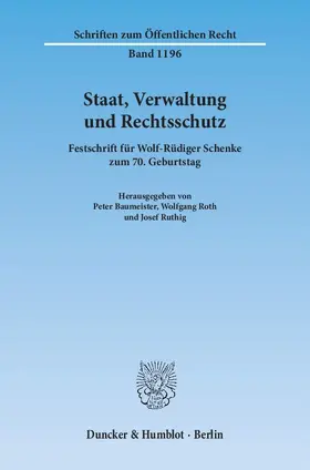 Baumeister / Roth / Ruthig |  Staat, Verwaltung und Rechtsschutz | Buch |  Sack Fachmedien